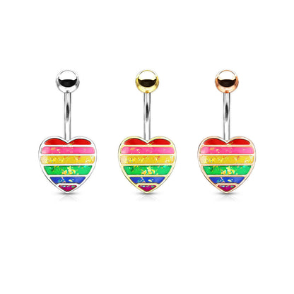 Bauchnabelpiercing Herz Regenbogen