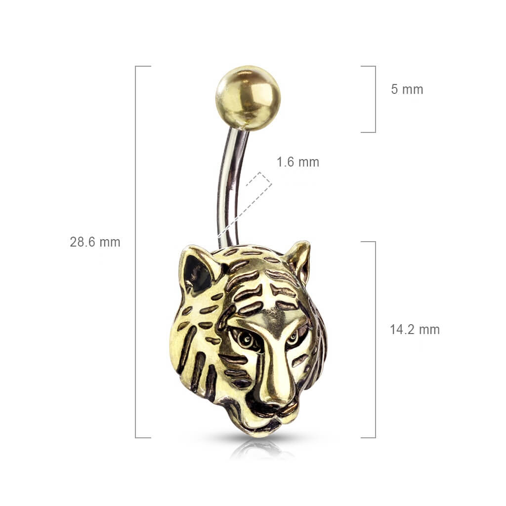 Belly Button Piercing Tiger Gold