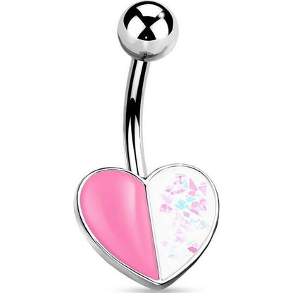 Piercing Ombelico Cuore Opale e Argento