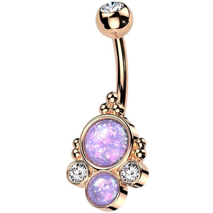 Belly Button Piercing opal zirconia