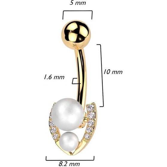 Piercing Nombril Perles Fer à Cheval Zircone