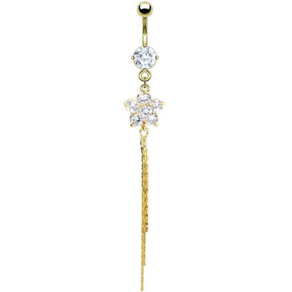 Piercing Nombril Pendentif Fleur Zircone