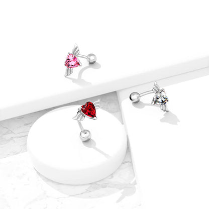 Piercing Nombril Ailes d´Ange Zircone Argent