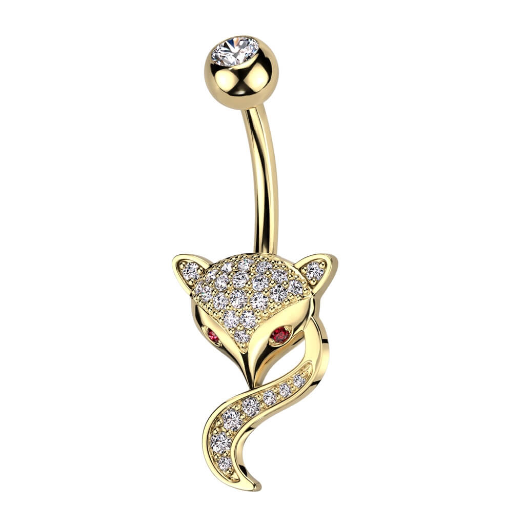 Piercing Nombril Renard Zircone