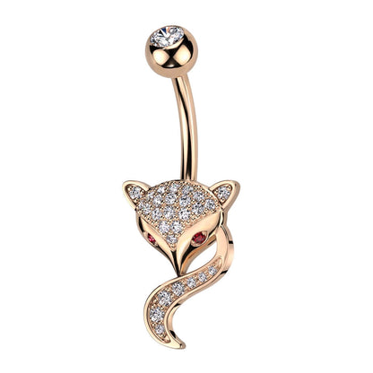 Belly Button Piercing Fox Zirconia