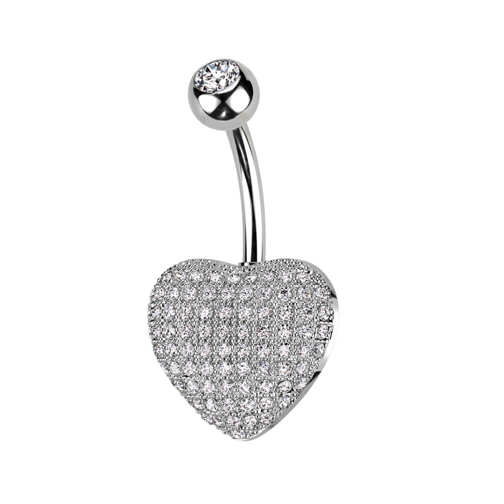 Piercing Ombelico Cuore di zirconi