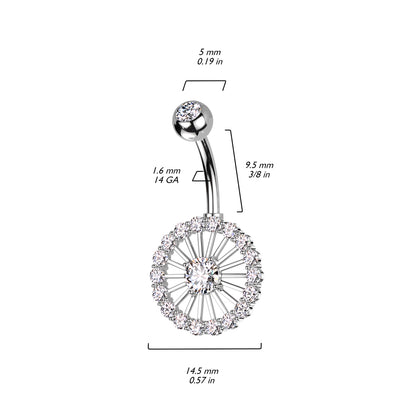 Piercing Nombril Roue Zircone