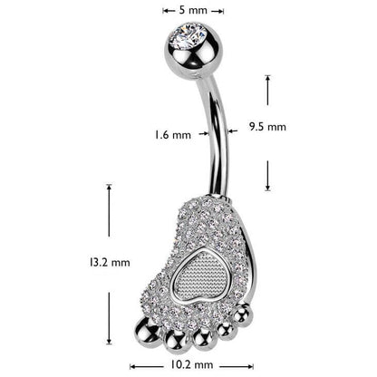 Piercing Nombril Pied De Bébé Zircone