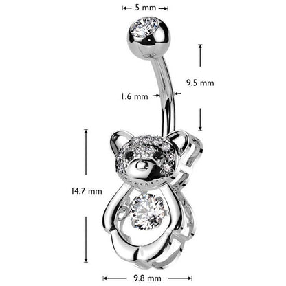 Piercing Ombelico Orsetto di Zirconi