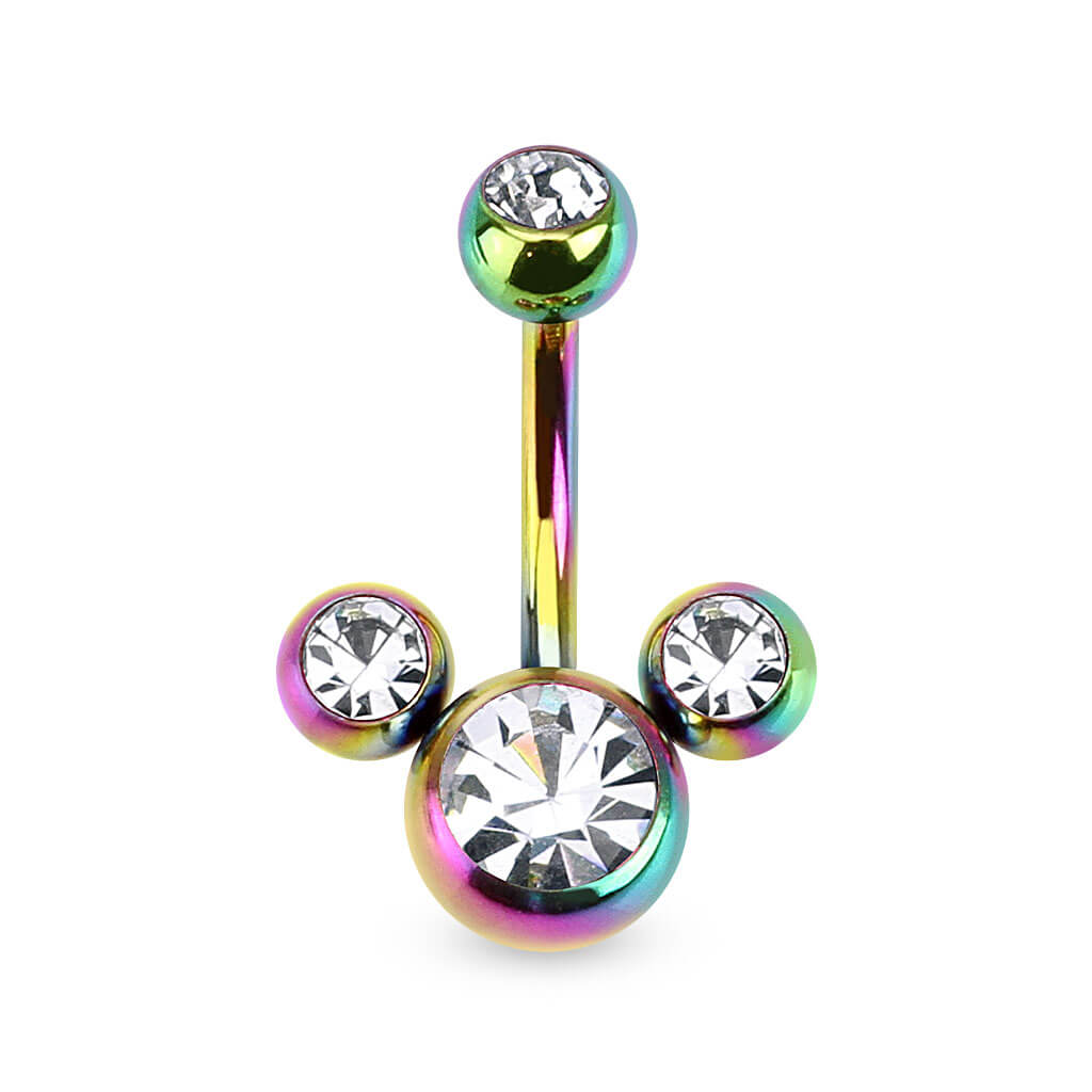 Piercing Nombril 3 Zircones