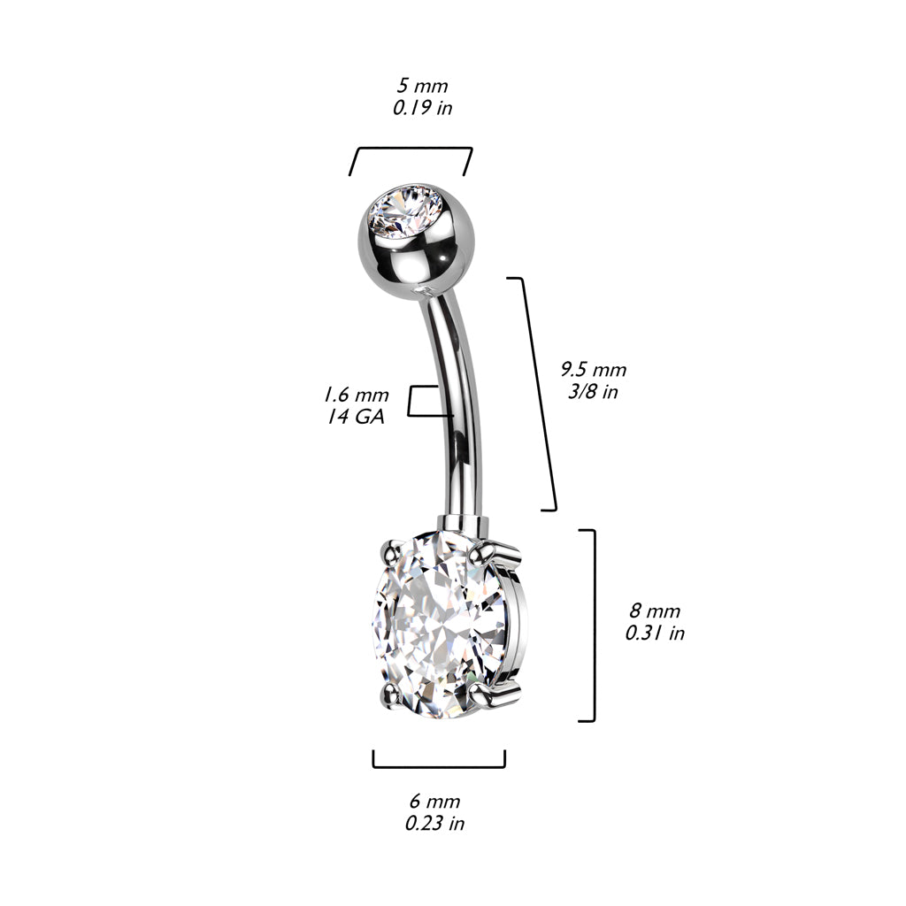 Piercing Ombelico Cuore di zircone