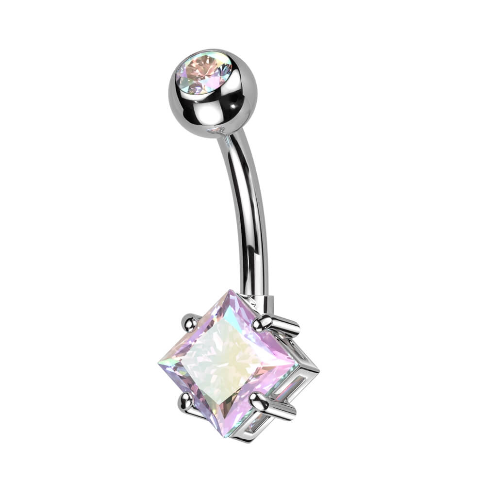 Belly Button Piercing Square Zirconia