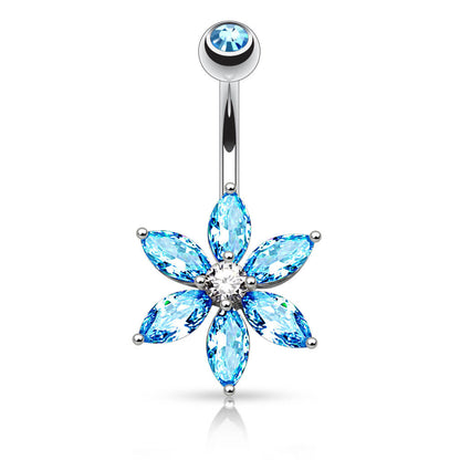 Bauchnabelpiercing Blume Zirkonia