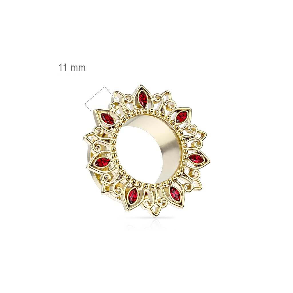 Tunnel Lotus Flower Zirconia Gold