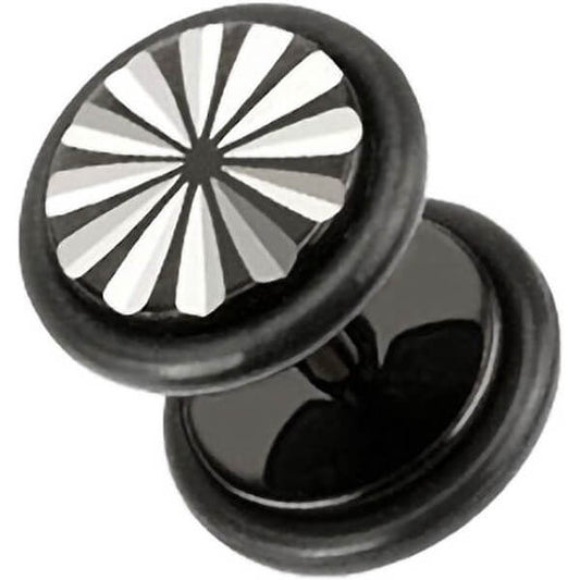 Fake Plug Flower Black Internally Threaded