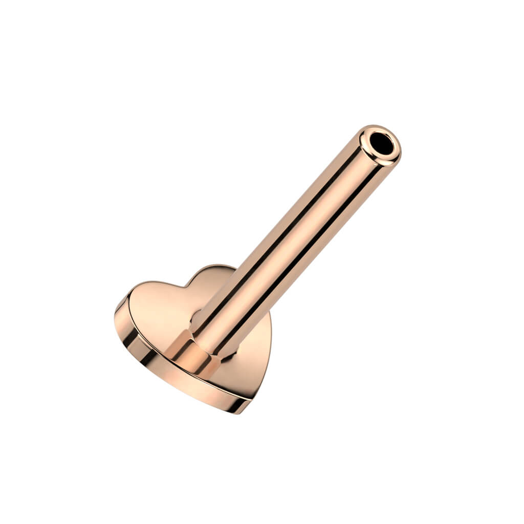 Titanio Labret con base plana en forma de Corazón de 3mm Rosca interna