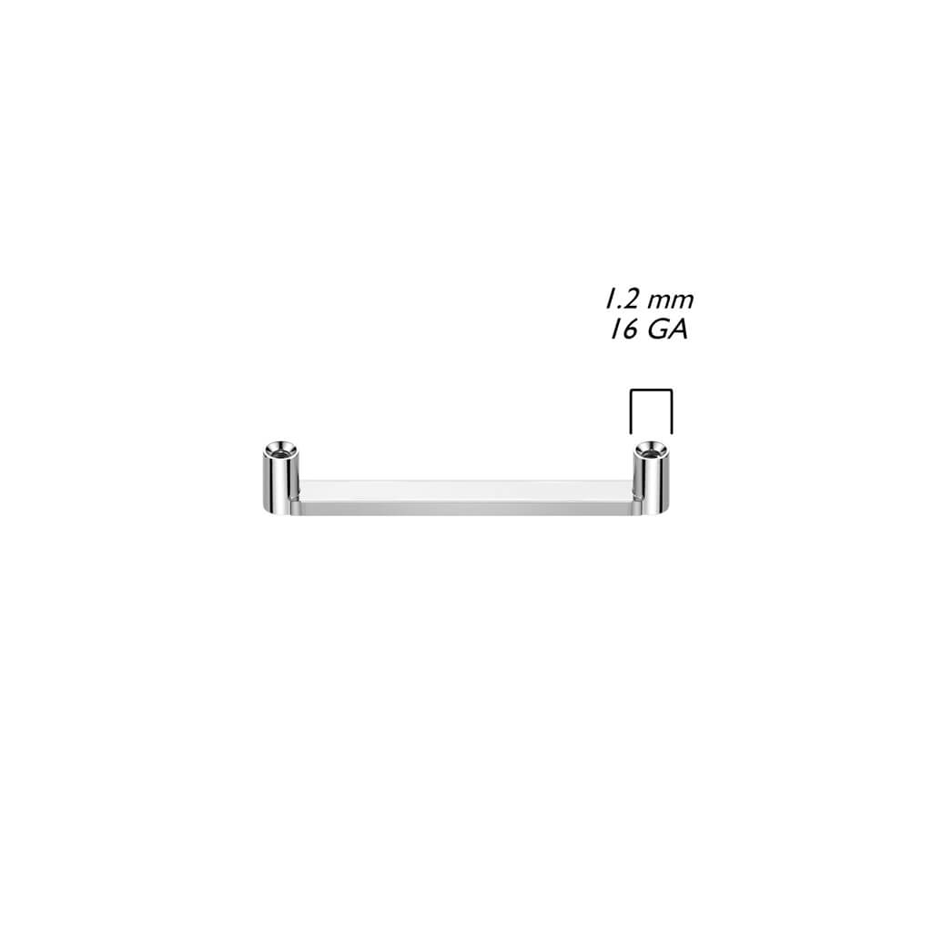 Titanium flat surface barbell bar 2mm Internally Threaded