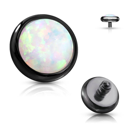 top flat round opal bezel setting Internally Threaded