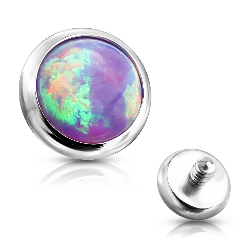 top flat round opal bezel setting Internally Threaded