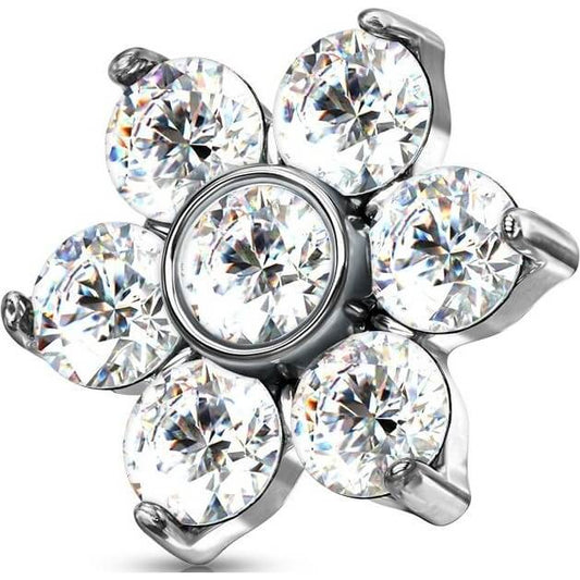 top flower zirconia prong setting Internally Threaded