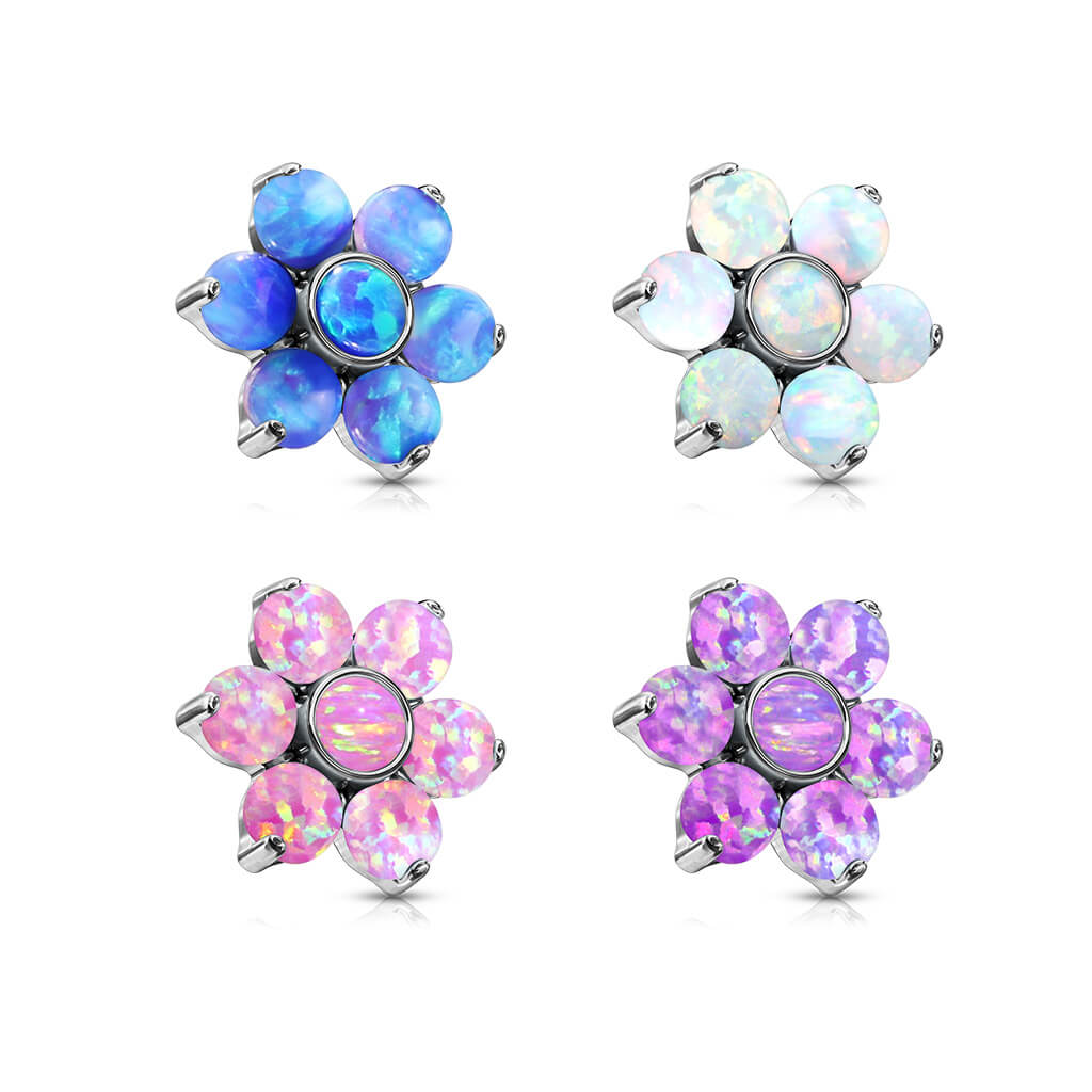 top flower opal prong setting Internally Threaded