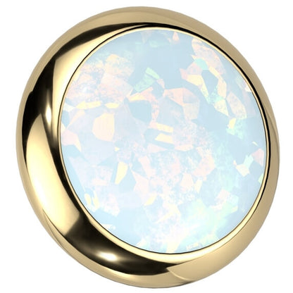 Titanium top round flat opal bezel setting Internally Threaded