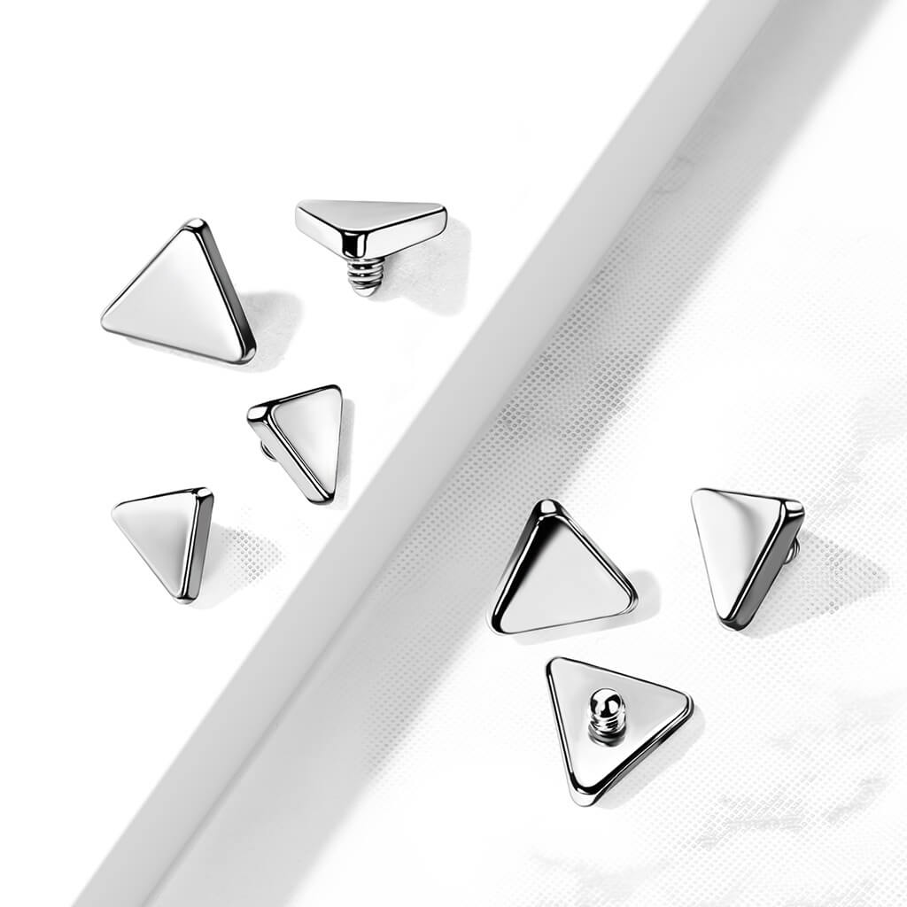 Titanium top flat triangle silver Internally Threaded