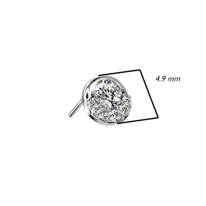 Or 14kt Embout Embout Rond Zircone Enfoncer