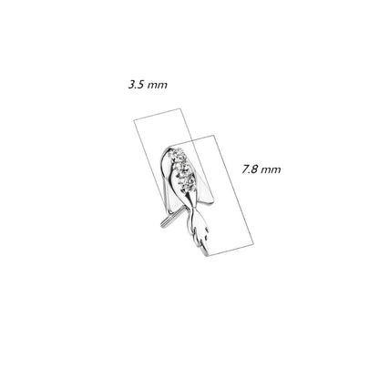 Or 14kt Embout Embout Fusée Zircone Enfoncer