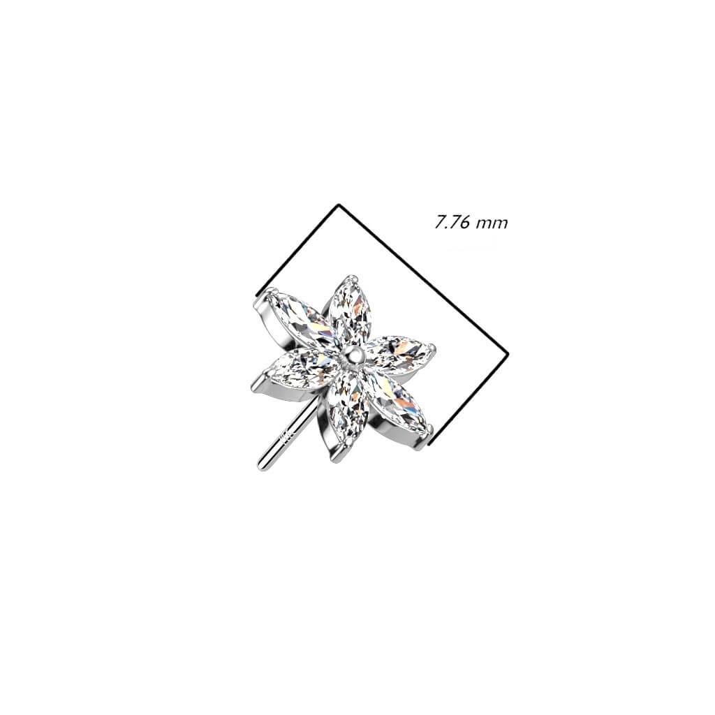 Or 14kt Embout Embout Étoile Zircone Enfoncer