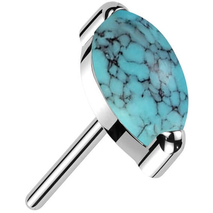 Titanium Marquise Cut Semi Precious Stone Push-In