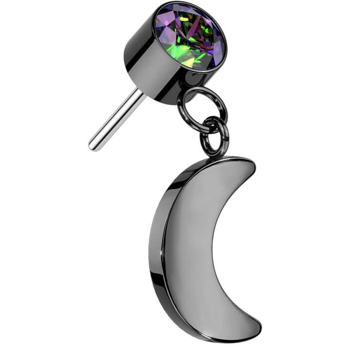 Titanium Moon dangle Zircona Push-In