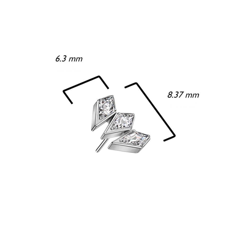 Titan Top Marquise Schliff 3 Zirkonia Push-In