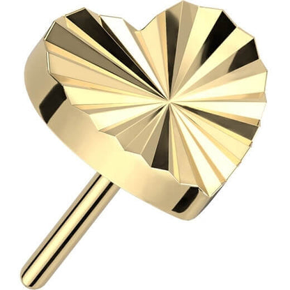 Titanium Top Heart Diamond Cut Push-In