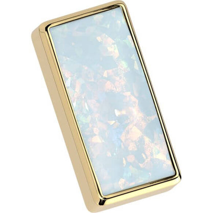 Titanium top rectangular opal bezel setting Push-In