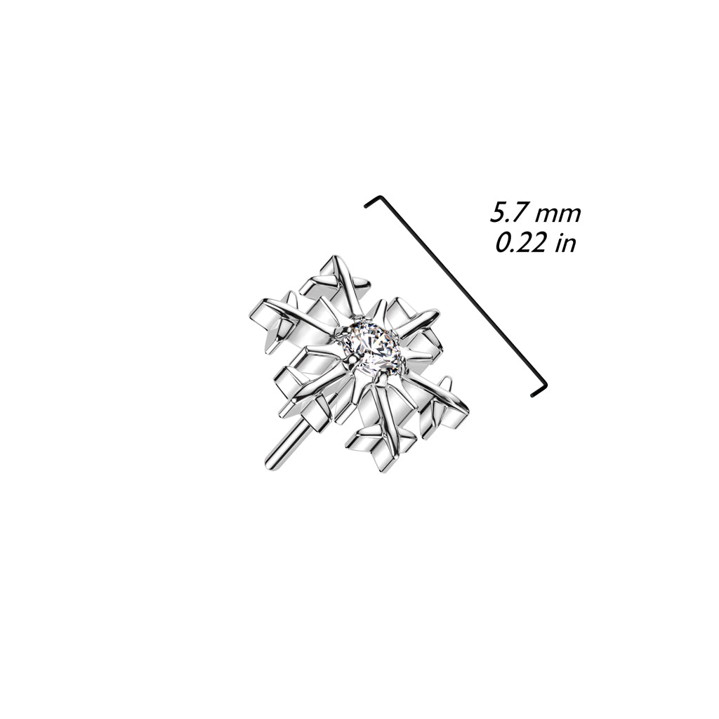 Top a fiocco di neve con zircone Push-In