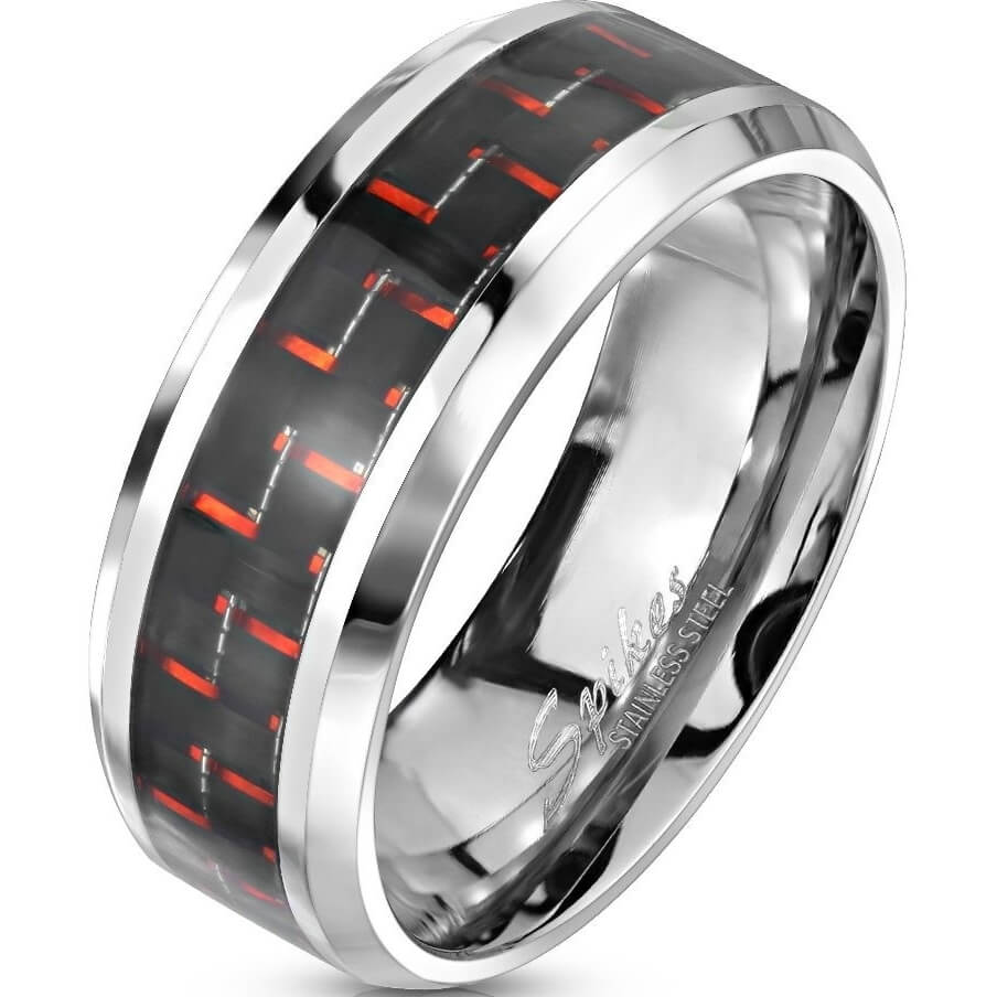 Carbon Black Red Silver