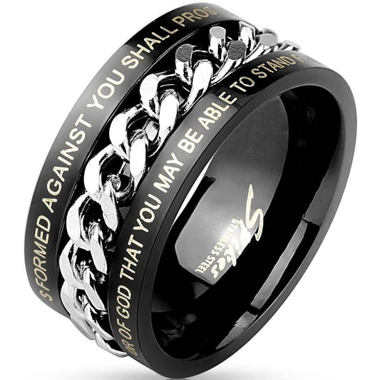 Chain engraving Black Silver