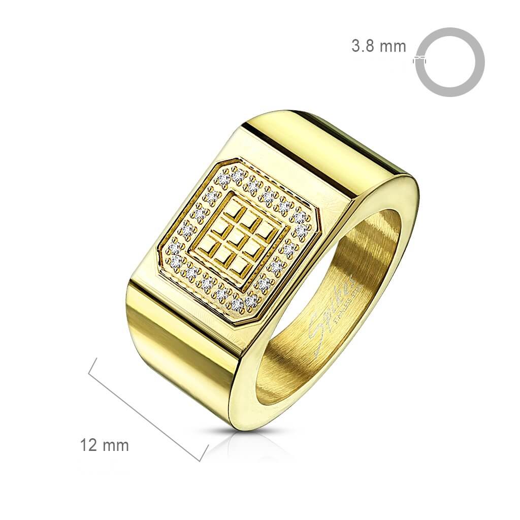 Square Zirconia Gold