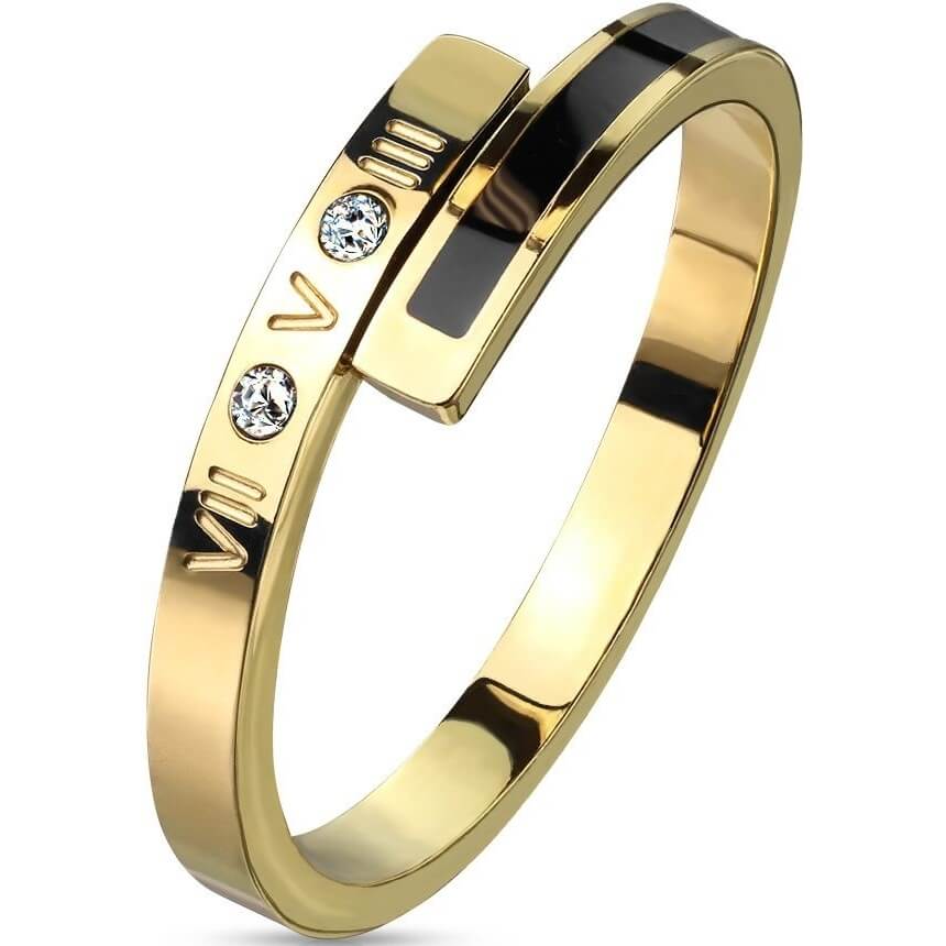 Zirconia Number Engraving Gold