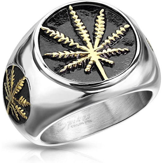 Hemp Leaf Gold Silver