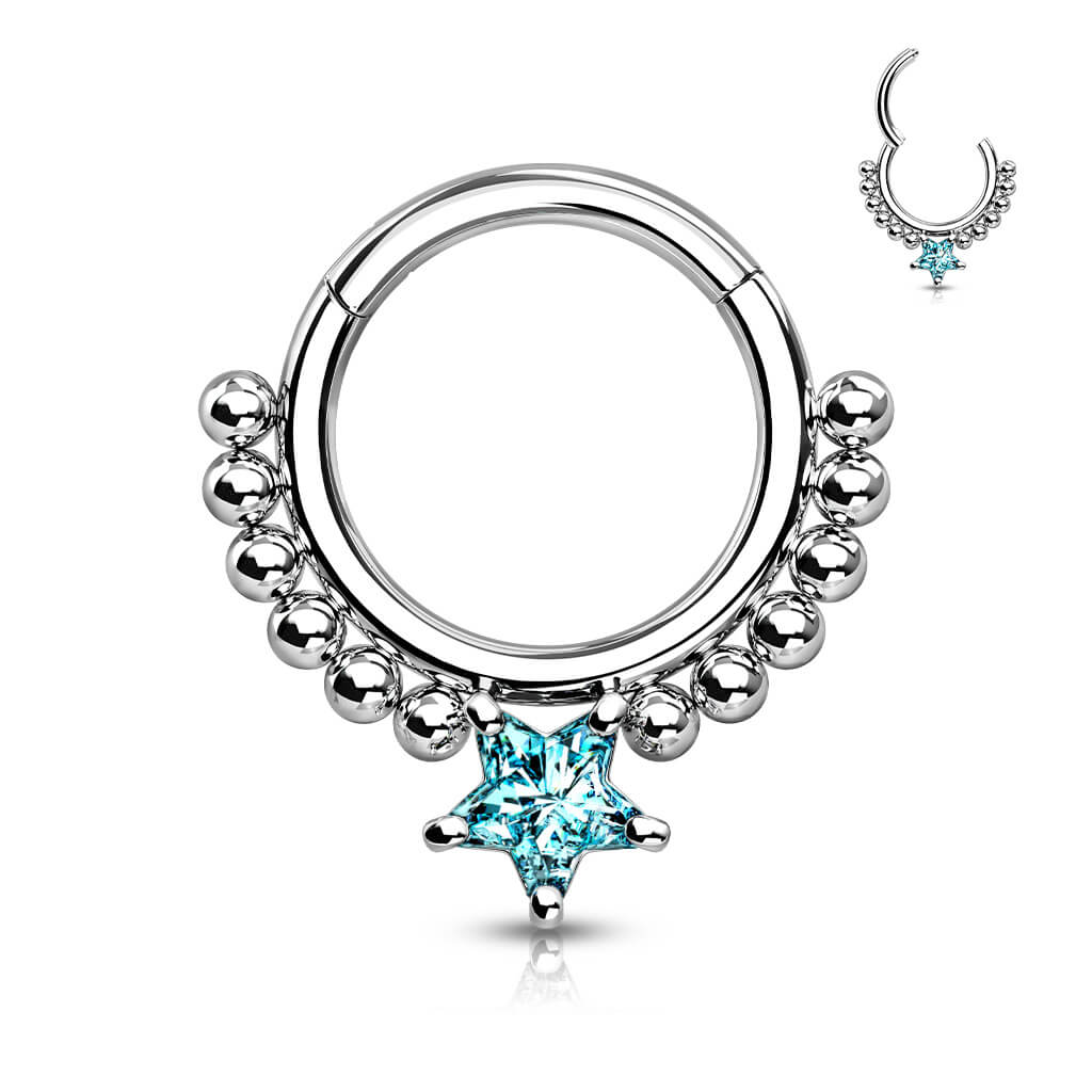 Ring Star Zirconia Silver Clicker