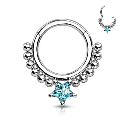 Ring Star Zirconia Silver Clicker