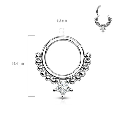 Ring Star Zirconia Silver Clicker