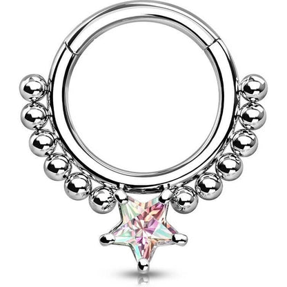 Ring Star Zirconia Silver Clicker