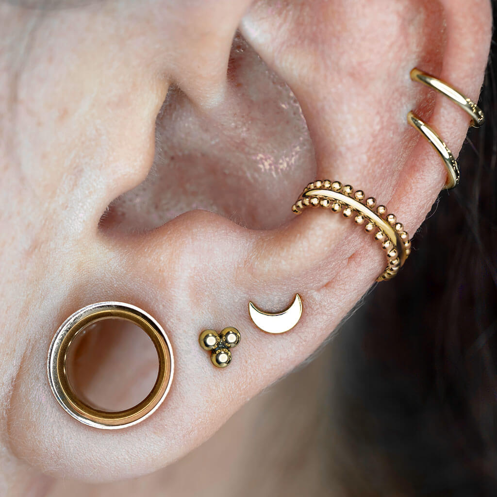 Anello Piercing Doppia fila di sfere Clicker