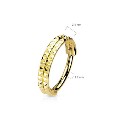 Anillo Doble fila talla piramide Clicker