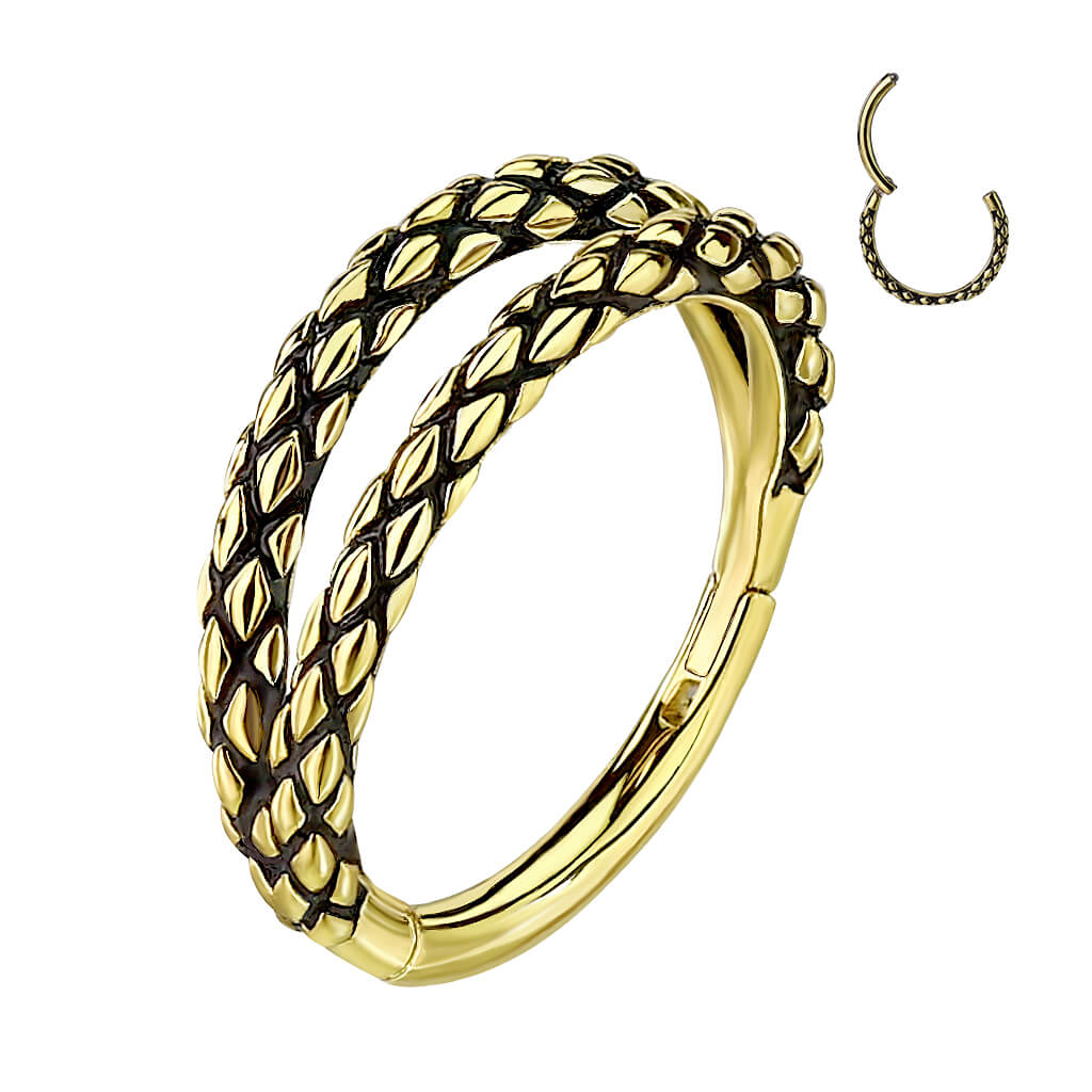 Ring Lizard Skin double Hoop Clicker