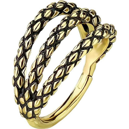 Ring Lizard Skin trible Hoop Clicker