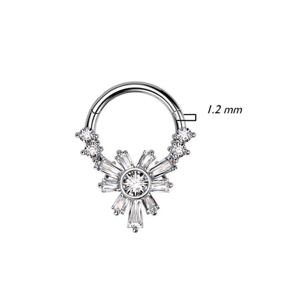 Anello Piercing Fiori di zirconi Clicker